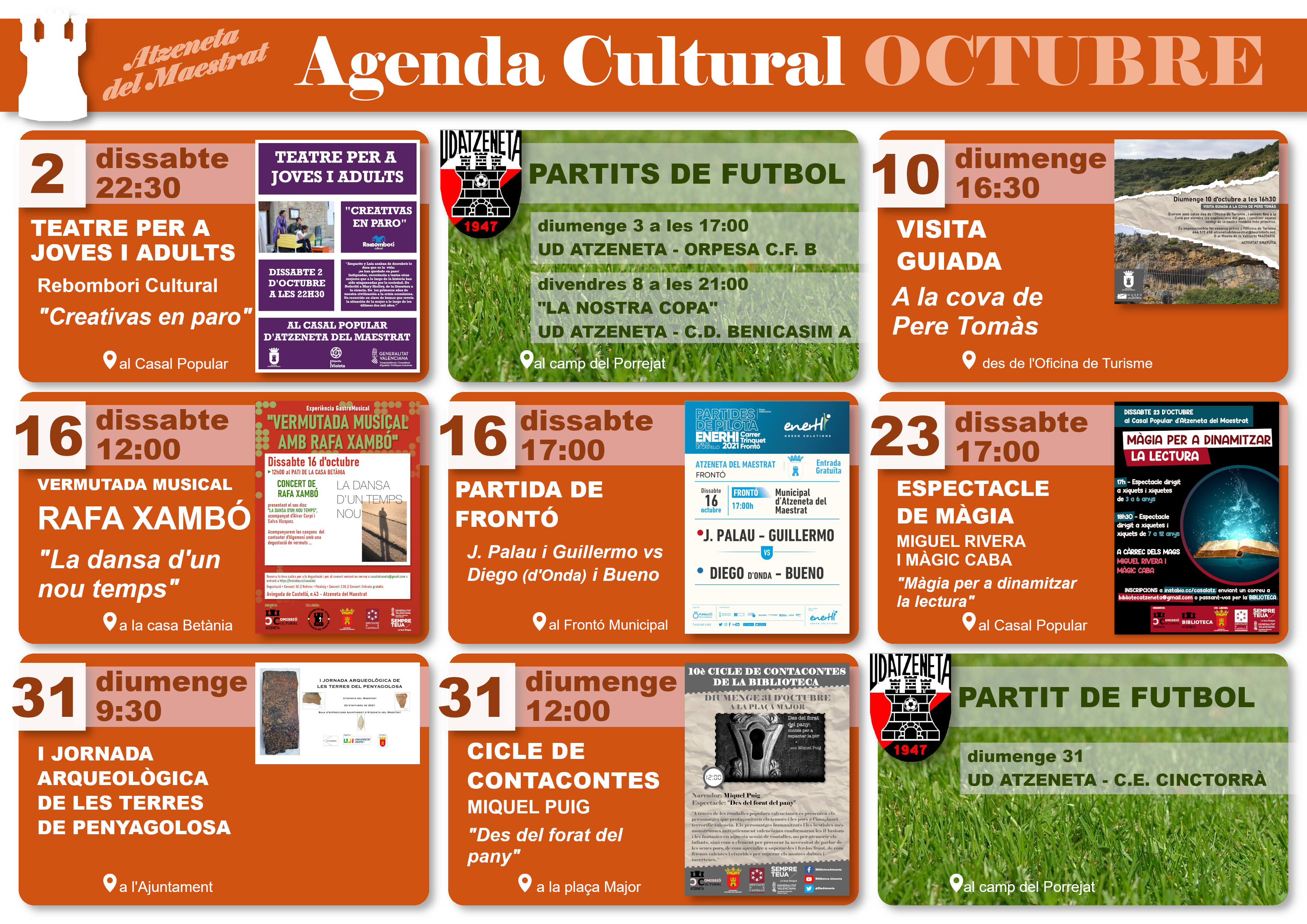 Agenda activitats d'octubre 2021